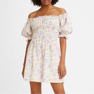 Levi's Pastel Floral Off-Shoulder Mini Dress